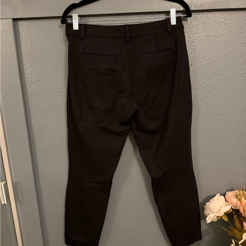 Black Tapered Dress Pants with Elastic Waistband